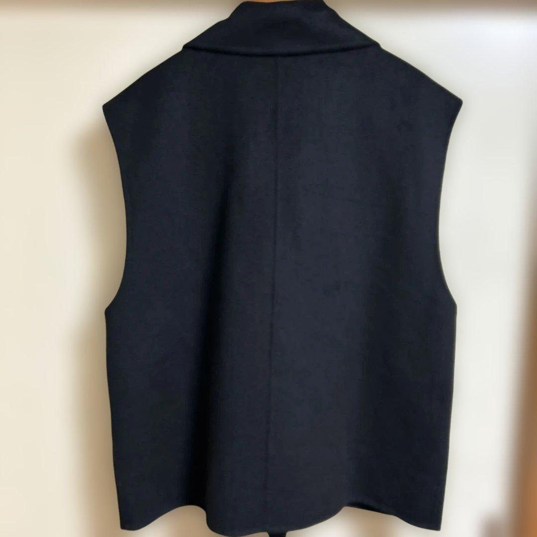 【あわちゃ】DOUBLE FACE VEST JK ブラック
