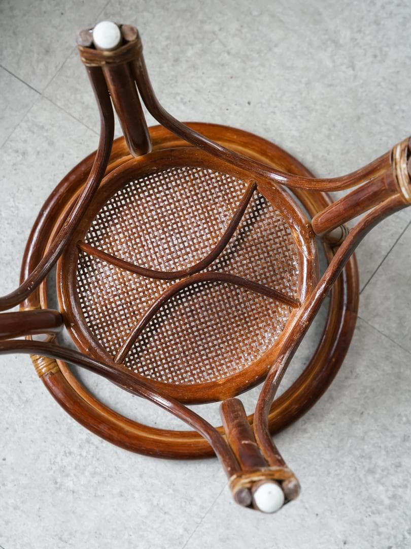 ヴィンテージ ラタン サイドテーブル 籐 ジャパニーズモダン ナチュラル