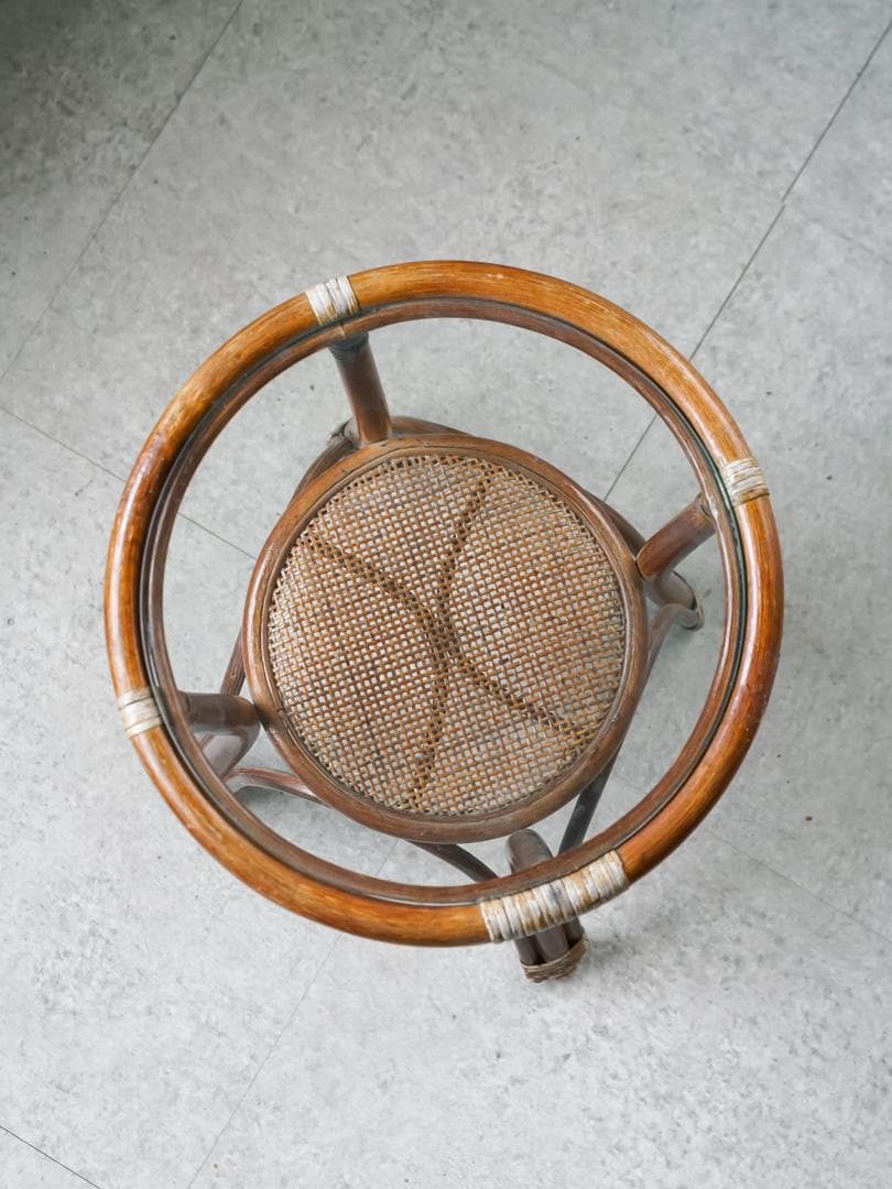 ヴィンテージ ラタン サイドテーブル 籐 ジャパニーズモダン ナチュラル