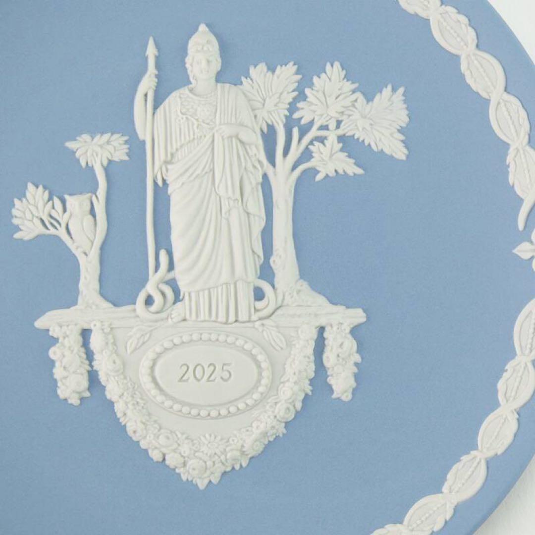 新品ウェッジウッド イヤープレート2025ジャスパー ギリシャ神話アテナ ブルー