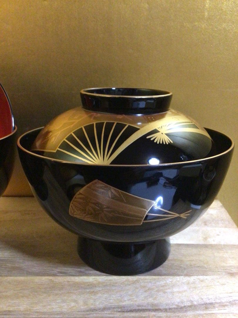 輪島塗 豪華蒔絵 祝椀 ４客セット 共箱付き