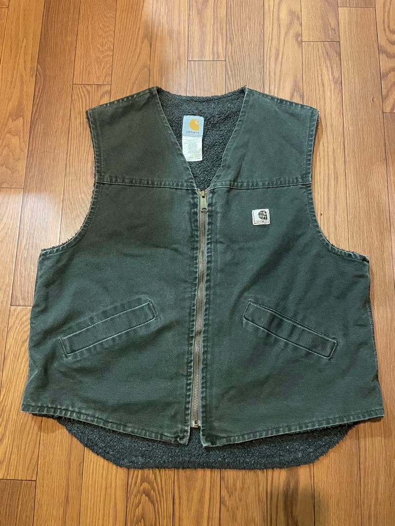 Carhartt オリーブ ジッパーベスト