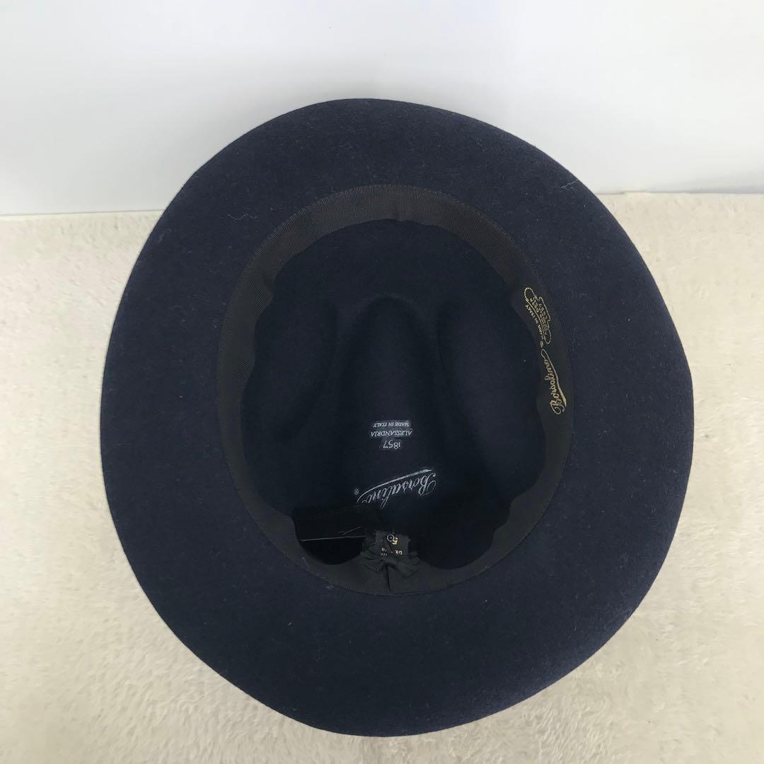 【未使用】ボルサリーノ　ハット　ネイビー　58