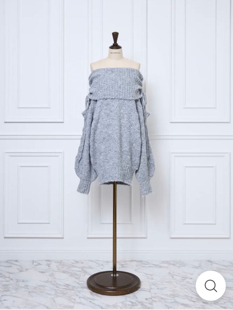 ワンピース Sweet Ribbon Off-Shoulder Knit Dress
