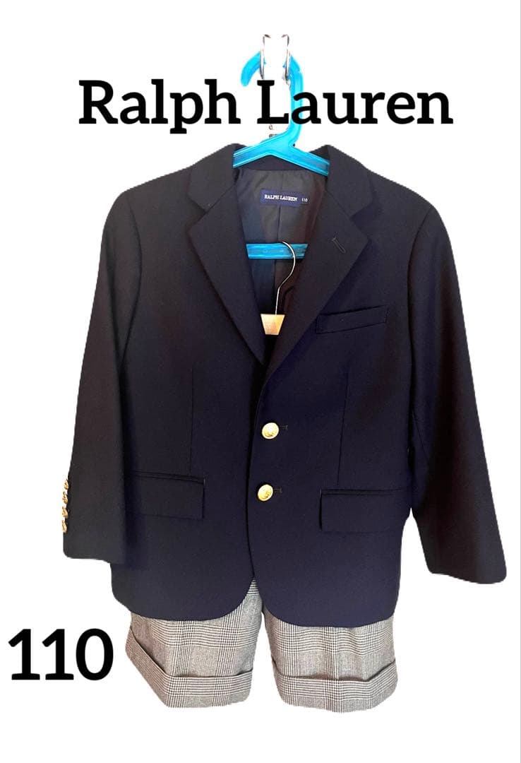ラルフローレン 110上下セット金ボタン紺ブレ 七五三
