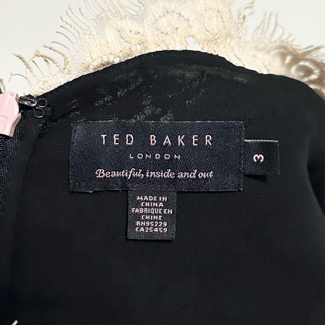 美品✨ テッドベーカー　レース ワンピ―ス　切替　ドレス　大人かわい　上品　3