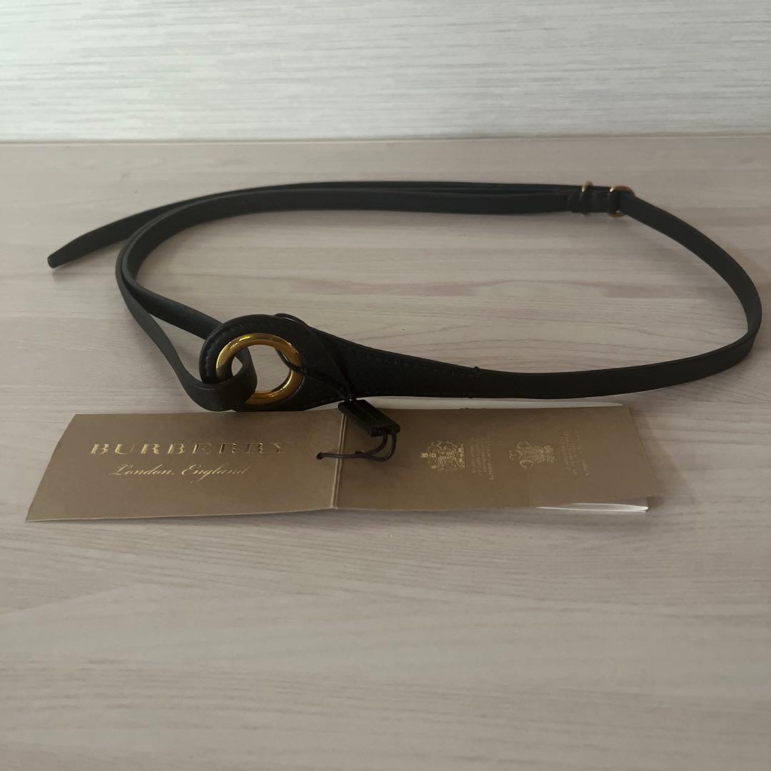 [美品/未使用]Burberryバーバリーレザー ベルト ゴールドバックル
