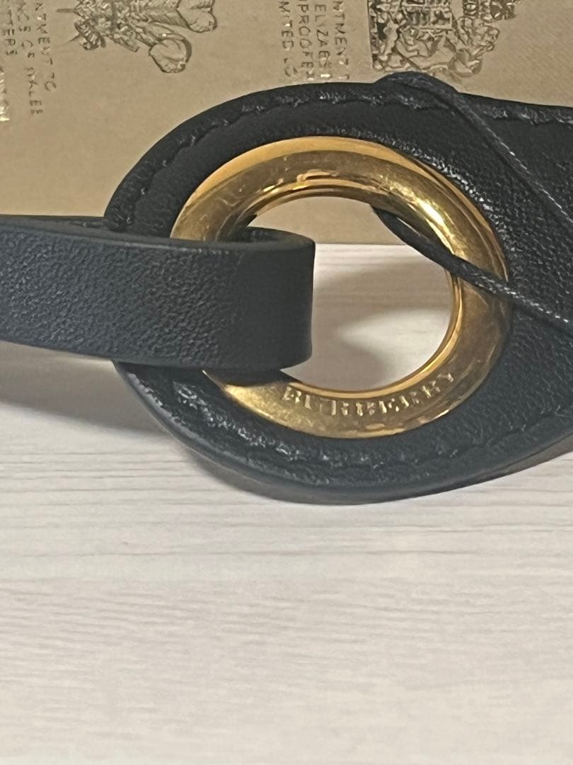 [美品/未使用]Burberryバーバリーレザー ベルト ゴールドバックル