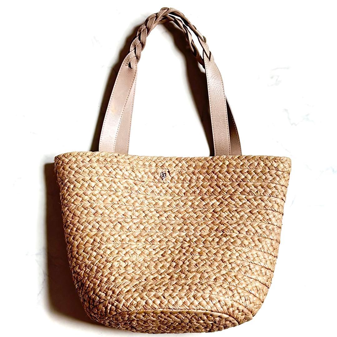 ヘレンカミンスキー☆ラフィア かごバッグ トートバッグ ベージュ 大きめ