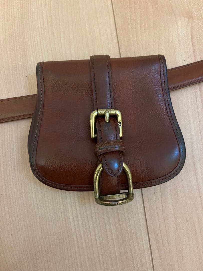 希少✨ Ralph Lauren ヴィンテージ 牛革 ベルト バッグ ブラウン