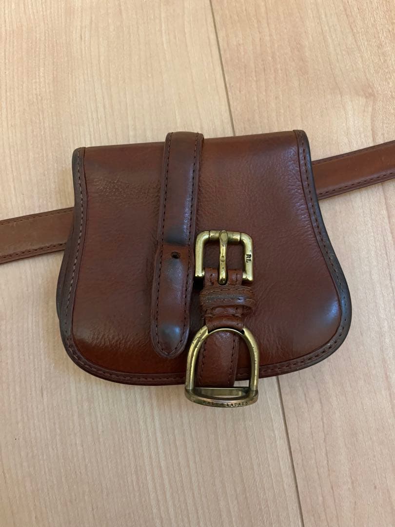 希少✨ Ralph Lauren ヴィンテージ 牛革 ベルト バッグ ブラウン