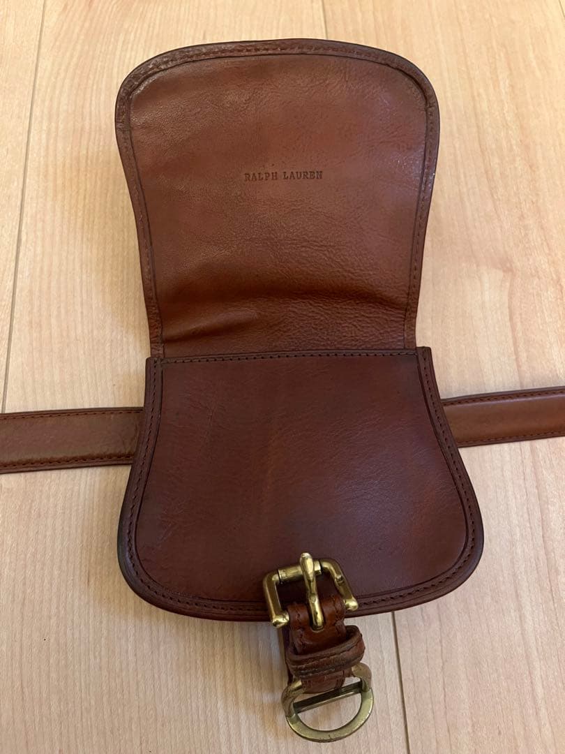 希少✨ Ralph Lauren ヴィンテージ 牛革 ベルト バッグ ブラウン