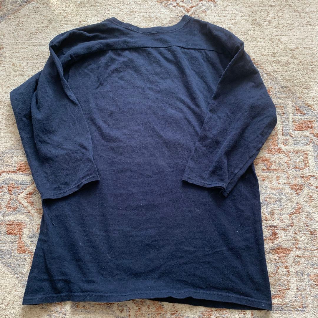Champion ネイビー フットボールシャツ LARGE