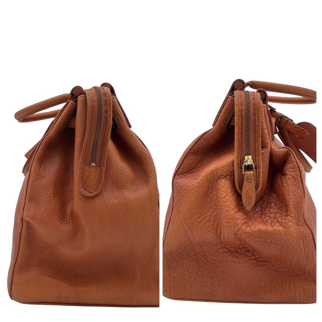 【廃盤】ポロラルフローレン ボストンバッグ ヴィンテージ シボ革 ホース刻印