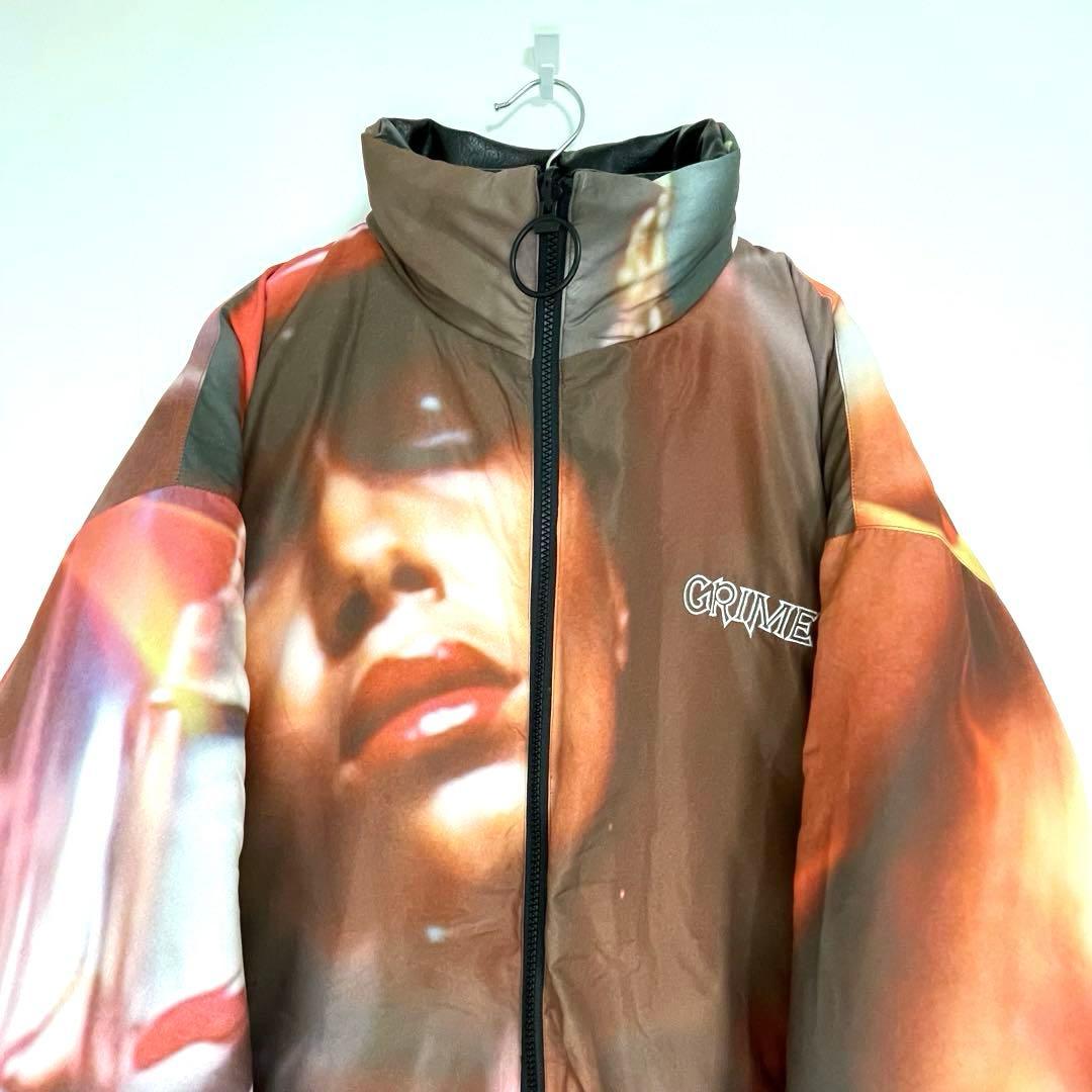 GRIMEY GRMY リバーシブル パフジャケット L ブラック 総柄
