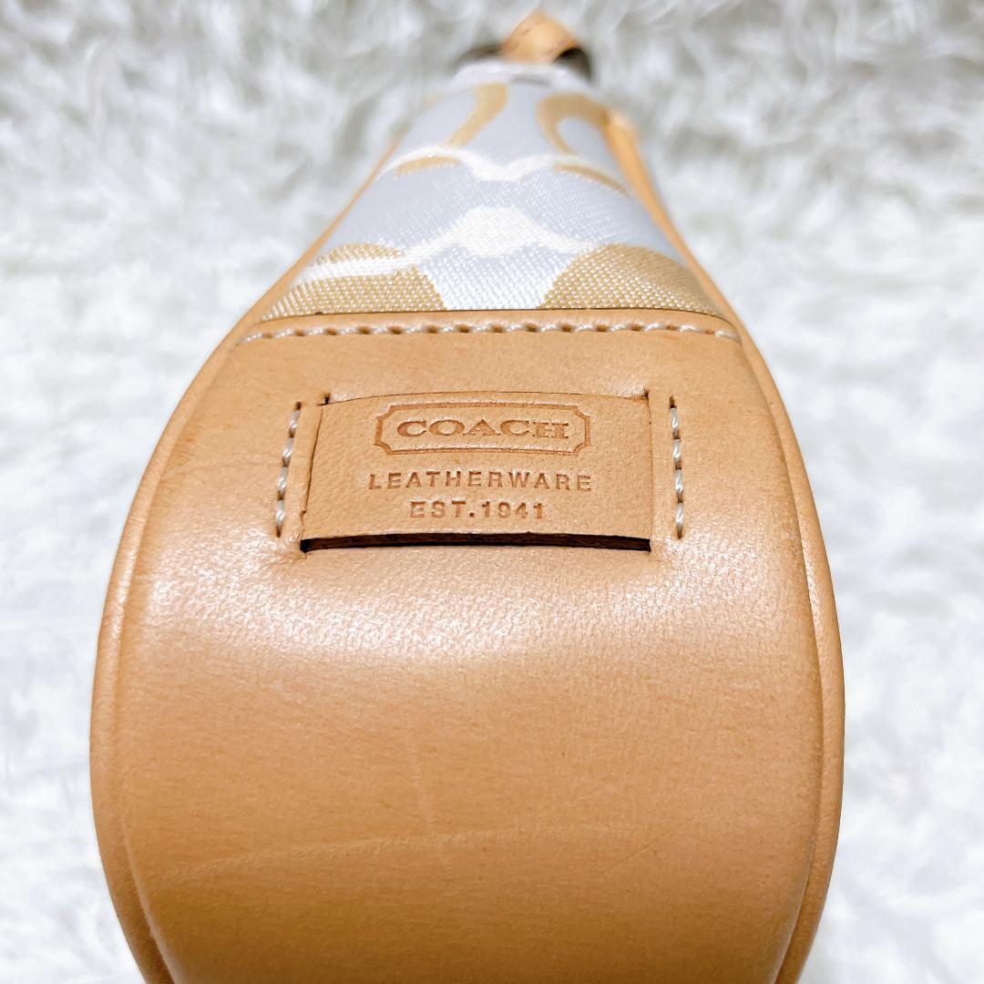美品 COACH アクセサリーポーチ ハンドバッグ シグネチャー ハンドバッグ