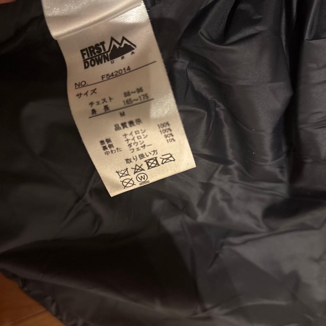 FIRST DOWN ブラック ダウンジャケット Mサイズ