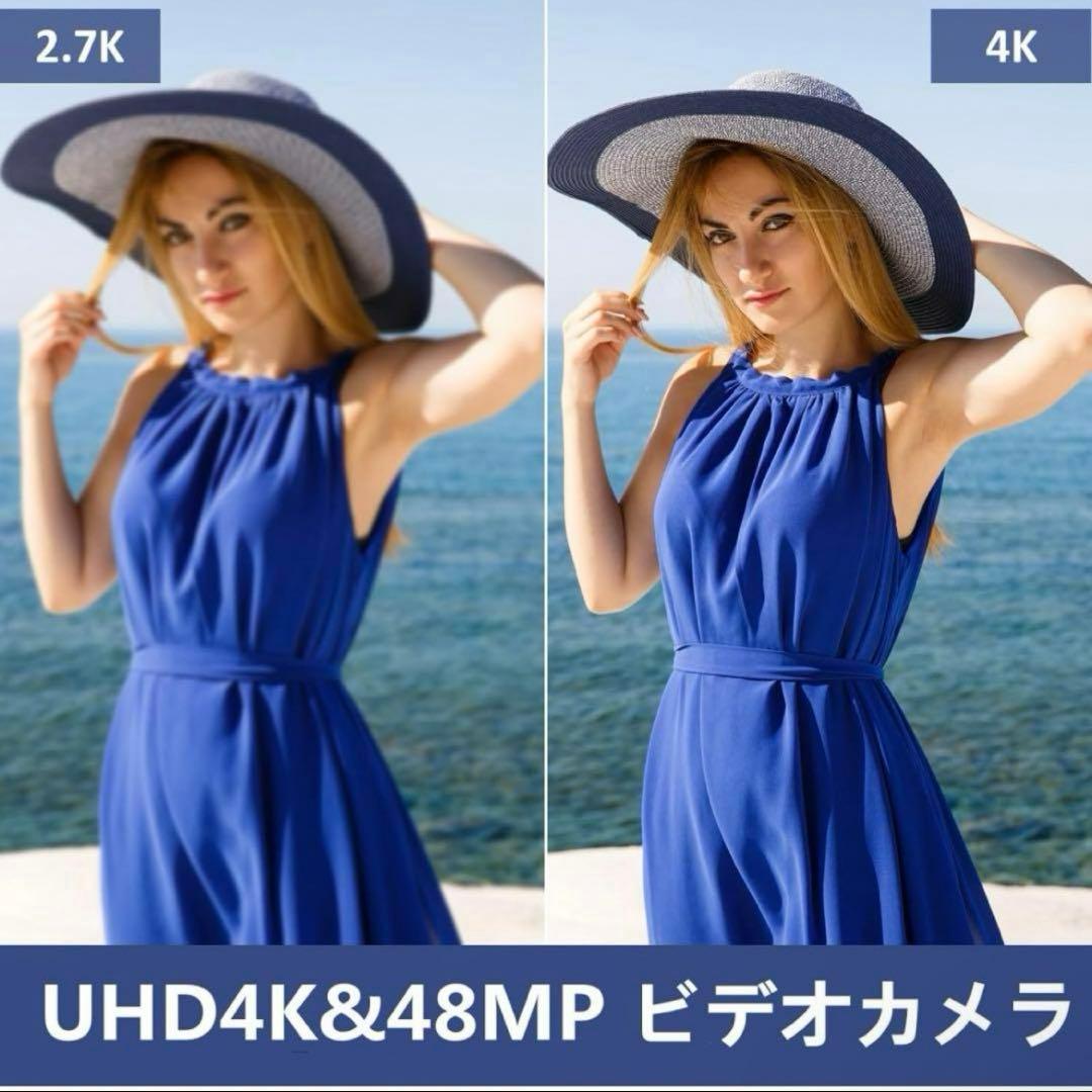 【新品】ビデオカメラ 4K 48MP リモコン付　バッテリー2個