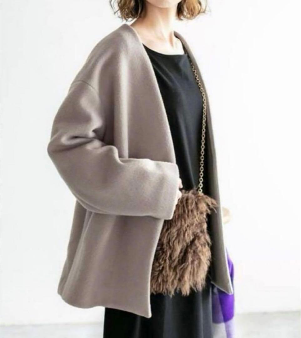 IENA イエナ MANTECO マンテコ ウールノーカラーショートコート