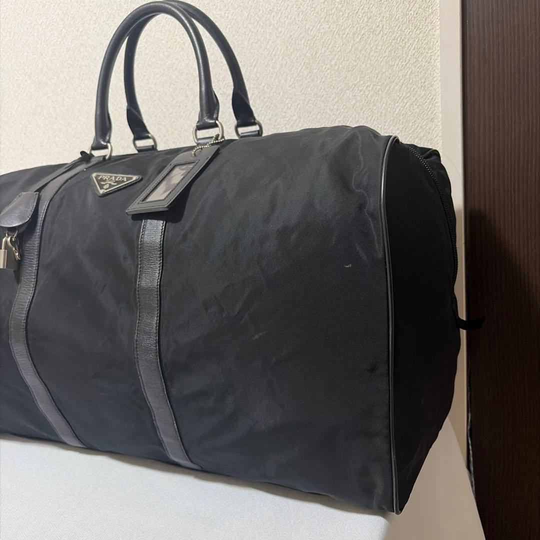 希少 PRADA プラダ ナイロン×レザー ブラック ボストンバッグ