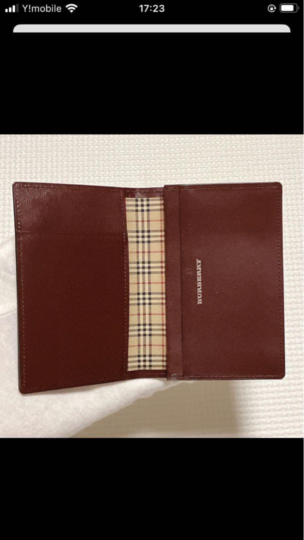 未使用BURBERRバーバリー　レザー名刺入れ　カードケース　濃茶