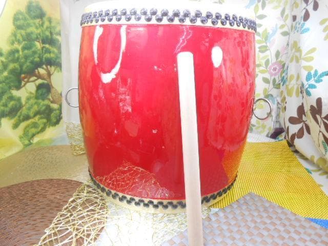 (送料無料)28.000円　N沖縄大太鼓39cm 撥付き　約5.5kg