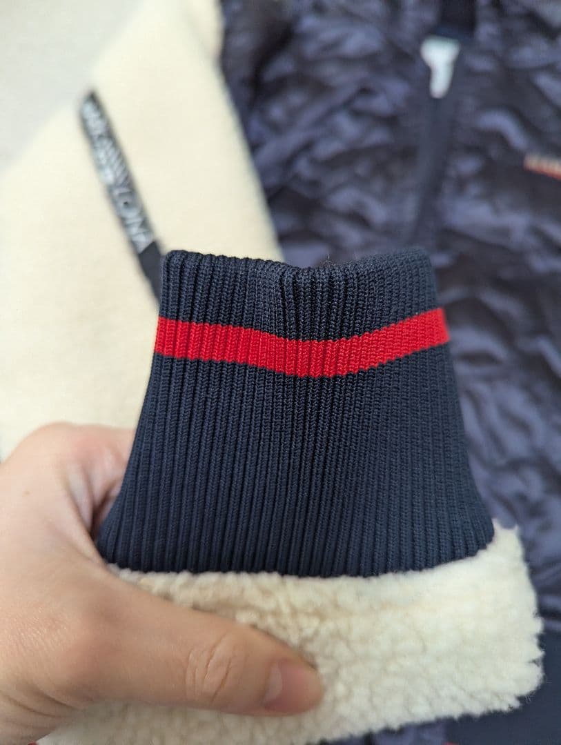 MARK & LONA フード付きジャケット ネイビー/クリーム