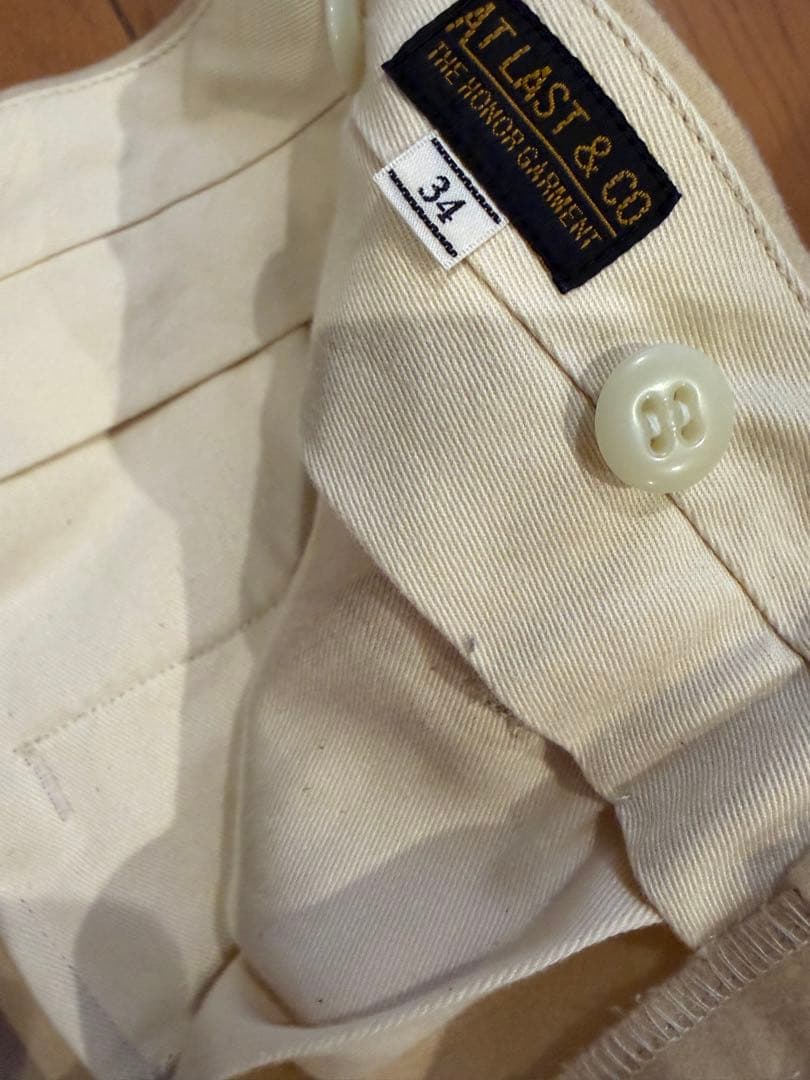 At Last&Co ウールトラウザーオフホワイトW34