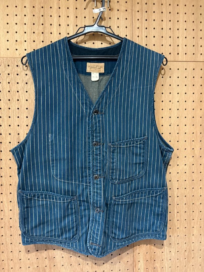 RRL ダブルアールエル ベスト ネイビーストライプ