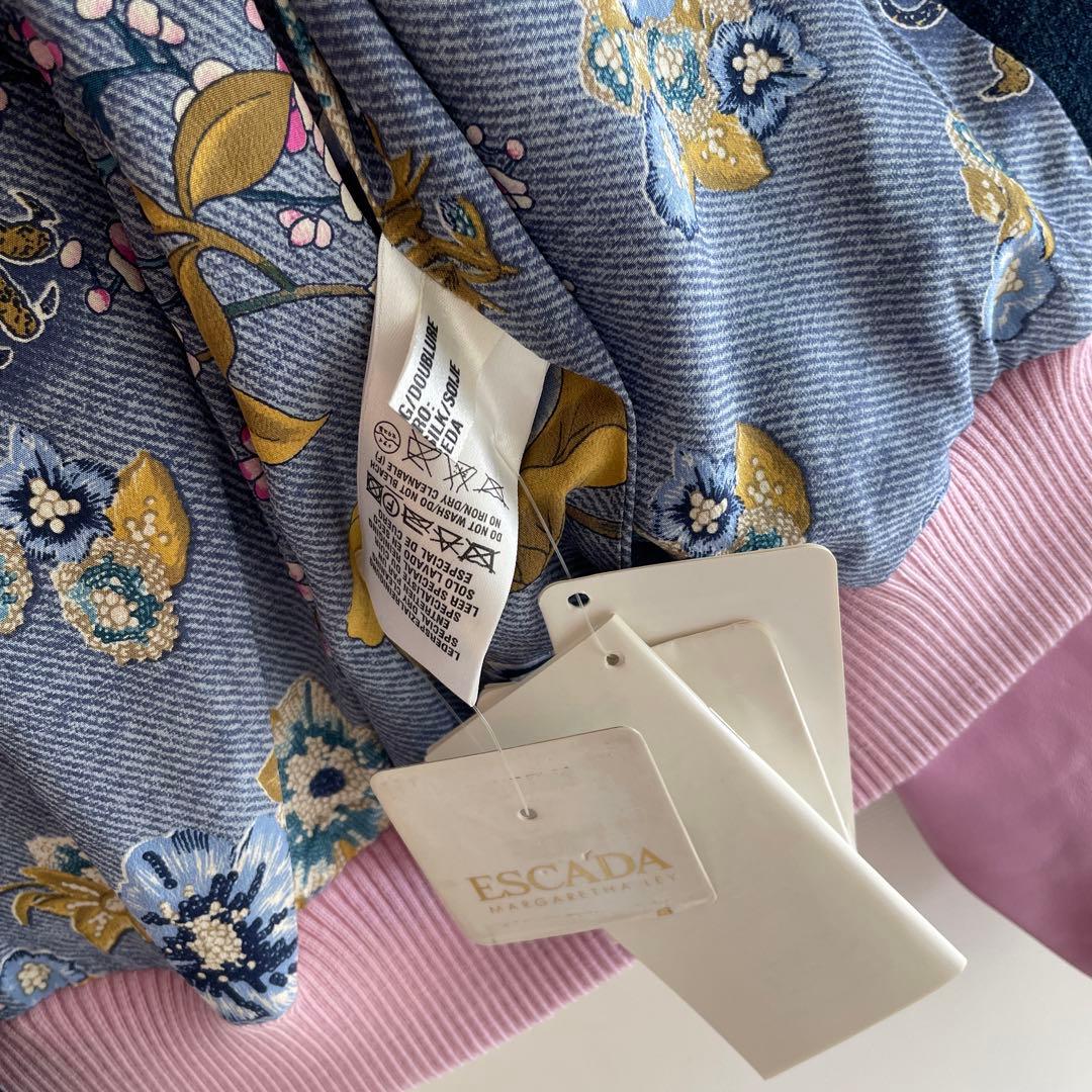 新品未使用　ESCADA エスカーダ　レザーブルゾン　ジャケット　デニム