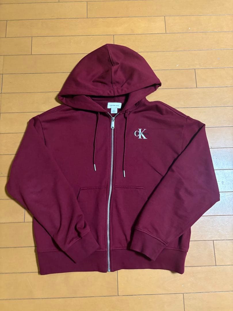   バーガンディ ジップアップパーカー M セットアップ