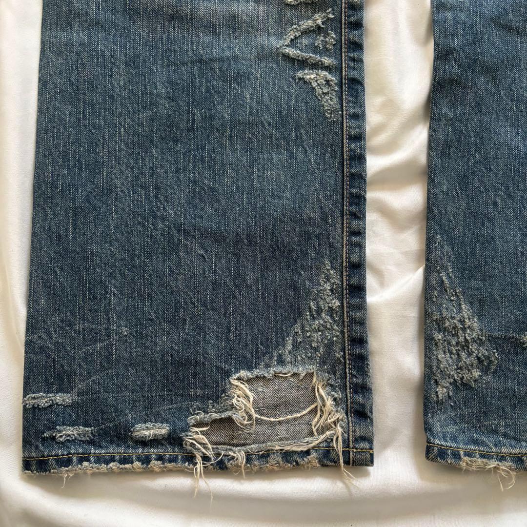00's y2k ダメージデニム フェード ヒゲ グランジ archive