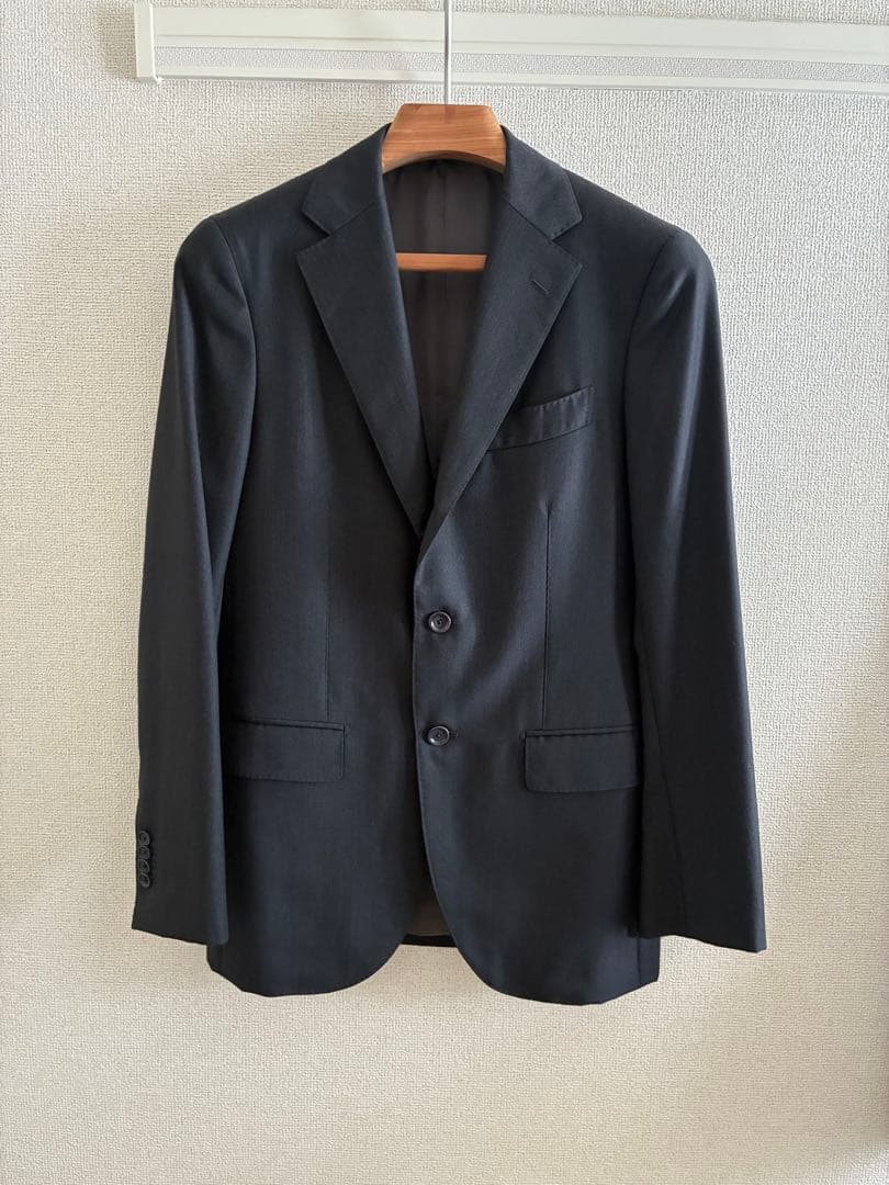 BEAMS F CANONICO ウールサージ ソリッド スーツ　46 8R