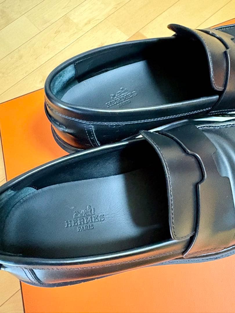 【美品】HERMÈSエルメス厚底ローファー ヒッチ希少