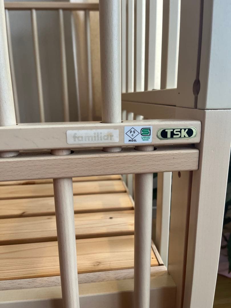 familiar ベビーベッド ホワイトアッシュカラー　ファミリア