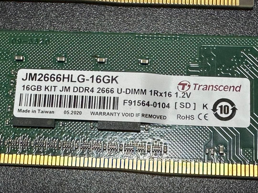 【動作保証】DDR4-2666 16GB(8GB×2) Transcend
