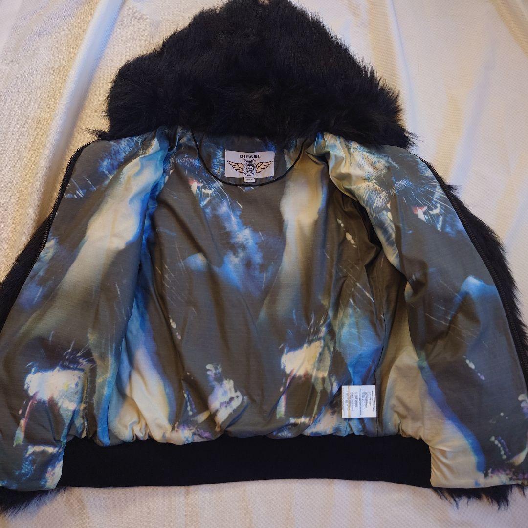 DIESEL ディーゼル　フェイクファー コート ジャケット ブラック XS