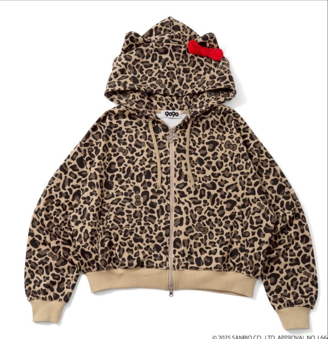 9090girlHELLO KITTY ジップパーカー Mサイズ ヒョウ柄