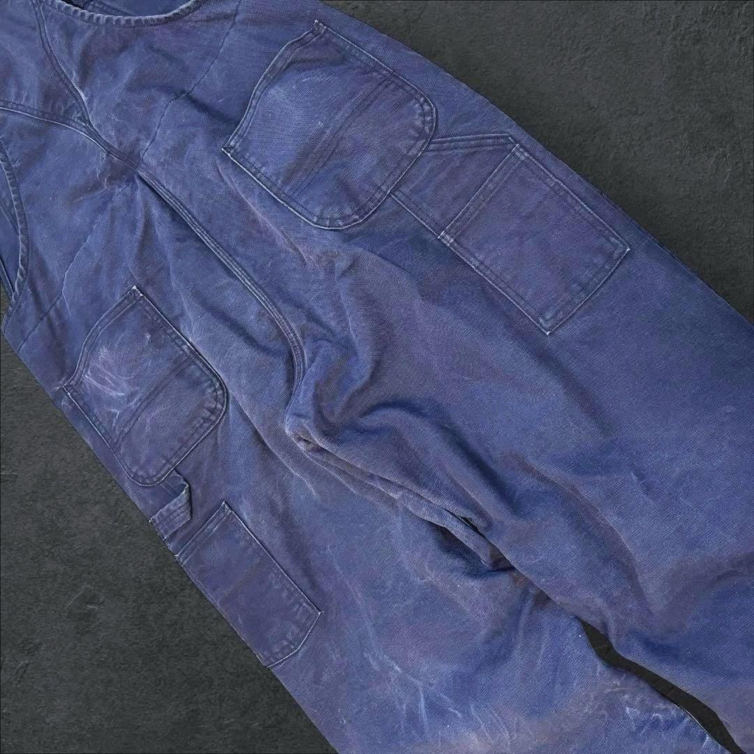 希少！ Carhartt キルティング オーバーオール 紺 【防寒・難燃仕様】