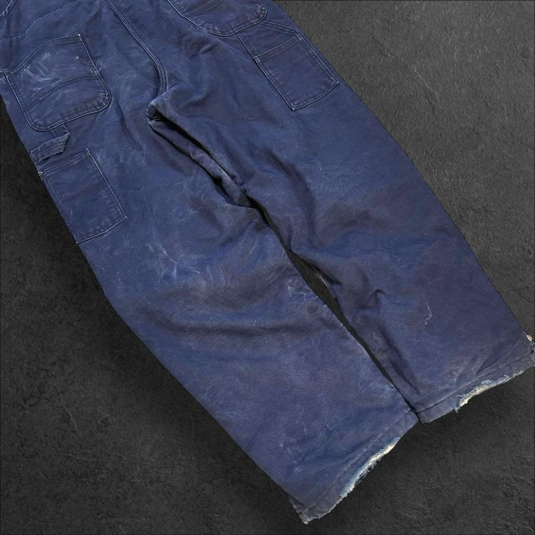 希少！ Carhartt キルティング オーバーオール 紺 【防寒・難燃仕様】