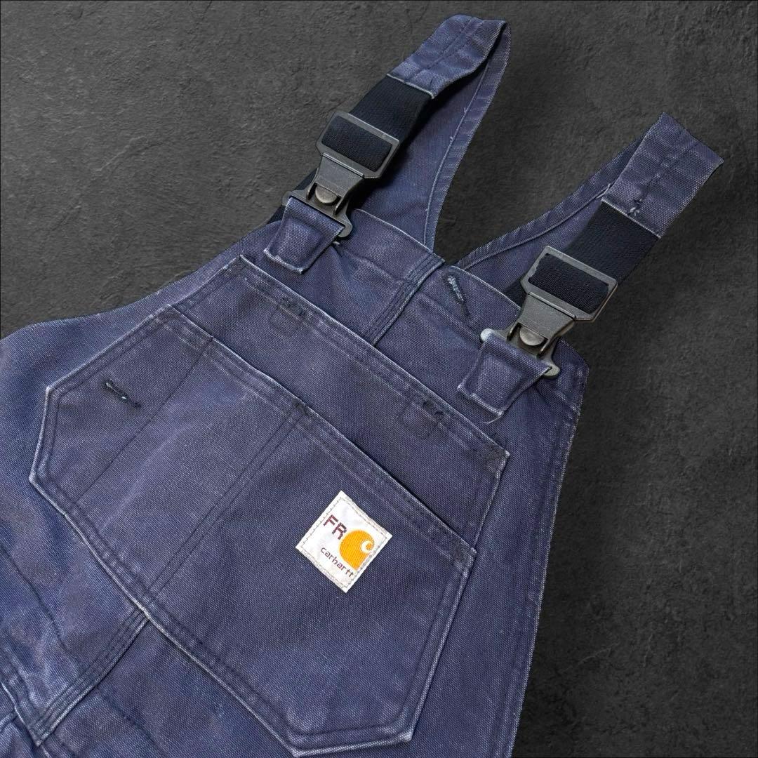 希少！ Carhartt キルティング オーバーオール 紺 【防寒・難燃仕様】