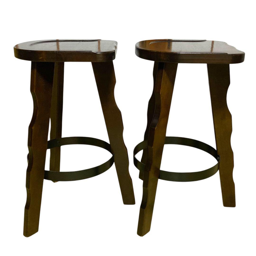 ②【ヴィンテージ】カリモク ルスティック ハイチェア バースツール スツール