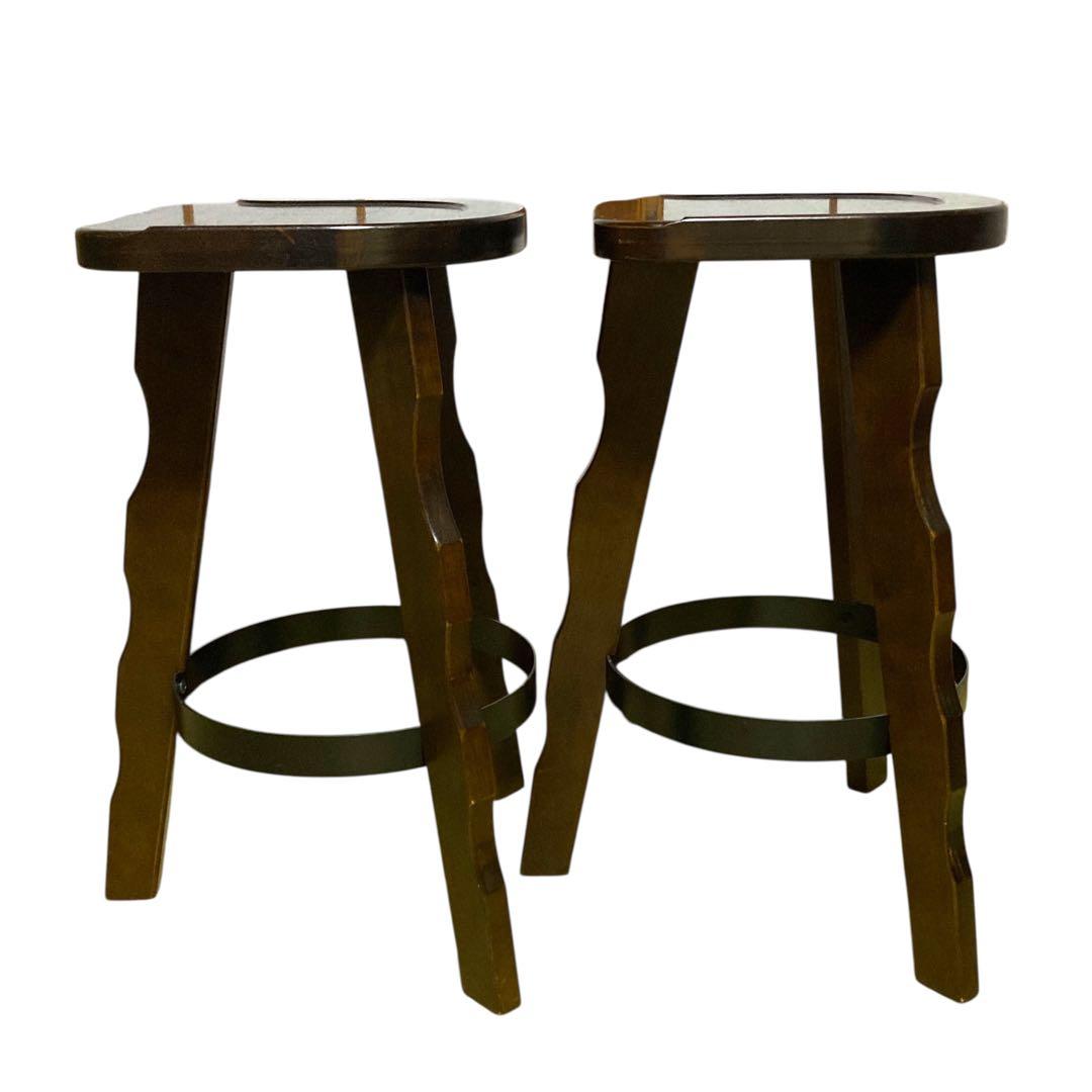 ②【ヴィンテージ】カリモク ルスティック ハイチェア バースツール スツール