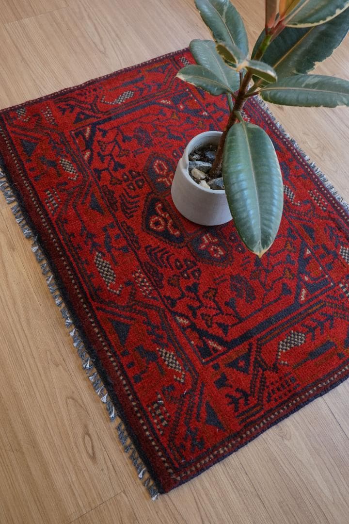 70×50cm ペルシャ バルーチ絨毯 トライバルラグ ヴィンテージラグ