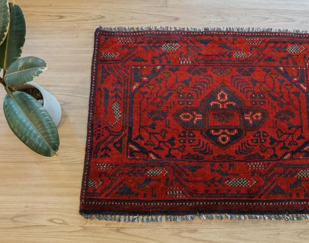 70×50cm ペルシャ バルーチ絨毯 トライバルラグ ヴィンテージラグ