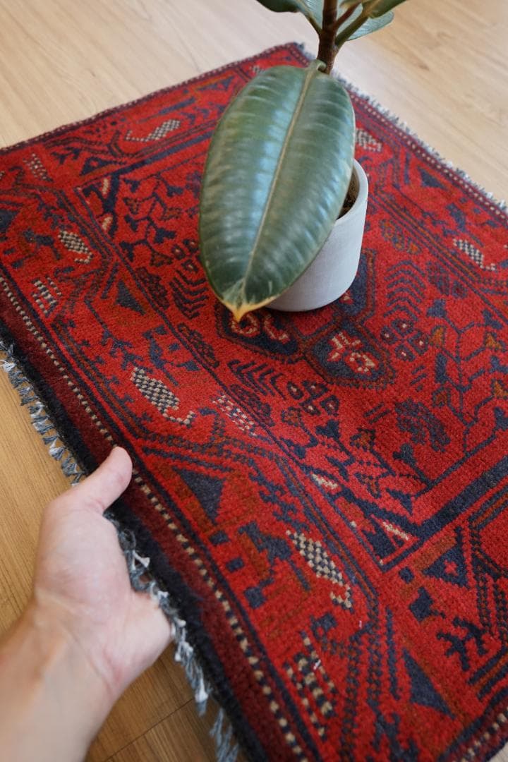 70×50cm ペルシャ バルーチ絨毯 トライバルラグ ヴィンテージラグ