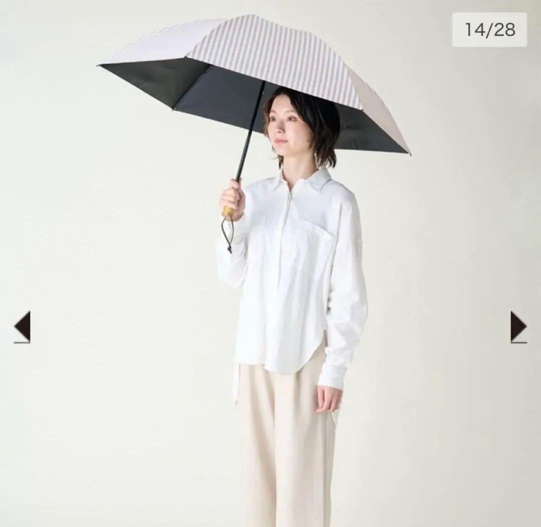 サンバリア100☆折りたたみ日傘3段折/ ストライプ