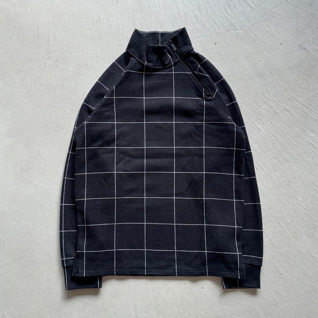 agnes b. homme check sweat 方眼チェック 黒