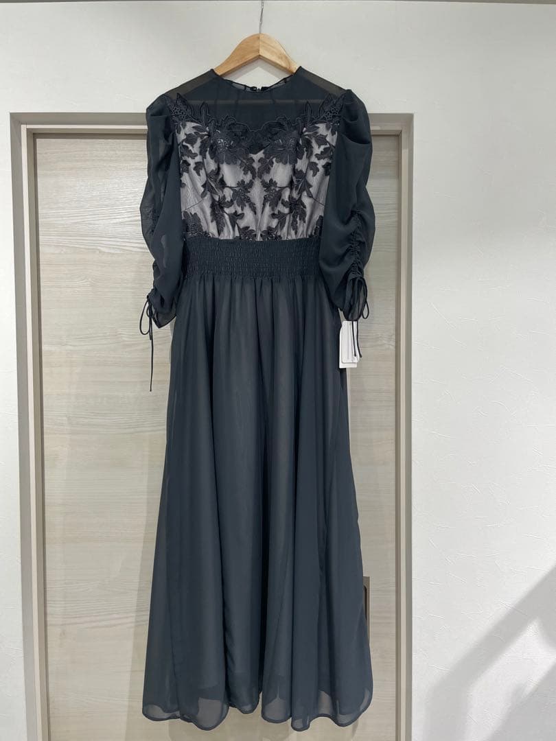 Dorry Doll フラワーレース×オーガンジードレス　アーミーカーキ