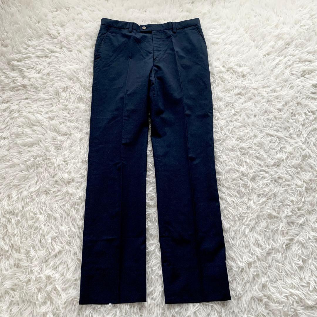 【希少 美品】ポールスミス シルク混 セットアップ スーツ 地図柄 ネイビー